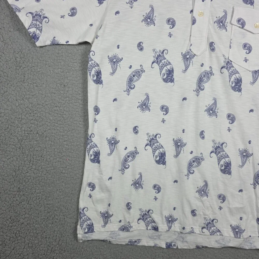 B Draddy Parsons Polo Shirt Mens Medium 100% Organic Pima 4 Button Lightweight - Picture 4 of 9